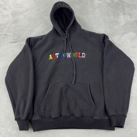 Travis Scott Astroworld Wish You Were Here Black Hoodie M - Picture 1 of 13
